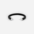 Bracelet Leather Cord with Diamonds Black